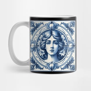 Delft Tile With Woman Face No.3 Mug